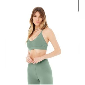 ALO RIBBED BLISSFUL SET in soft seagrass